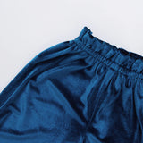 Girls Velour Theodore Pant || Midnight Blue