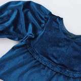 Girls Velour Rowan Top || Midnight Blue