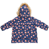 Girls Paulina Puffer || Navy Flower Toss