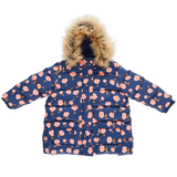 Girls Paulina Puffer || Navy Flower Toss