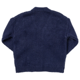 Girls Grandpa Sweater || Navy Floral Embroidery