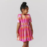 Girls Lame Laurie Dress || Rainbow Pink