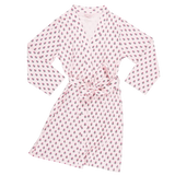 Women's Organic Robe || Pink Tiny Flower