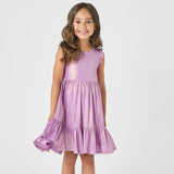 Girls Lame Kelsey Dress || Purple