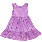 Girls Lame Kelsey Dress || Purple