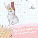 Cake Topper || Royal White Rabbit