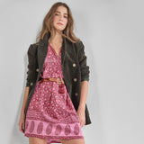 Womens Sanaa Dress || Burgundy Garden Floral