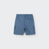 Striped Denim Bermuda Shorts