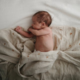 Organic Muslin Swaddle Blanket || Rainbows