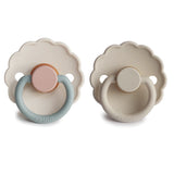 FRIGG Daisy Natural Rubber Pacifier Set || Cotton Candy & Sandstone