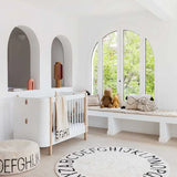 Round Washable Rug || ABC Natural & Black