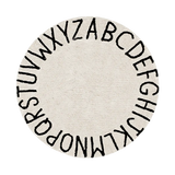 Round Washable Rug || ABC Natural & Black