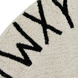 Round Washable Rug || ABC Natural & Black