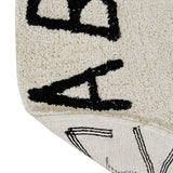 Round Washable Rug || ABC Natural & Black