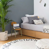 Round Washable Rug || ABC Natural & Black