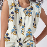 Women's Misha Top || White Flowerette