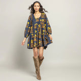 Womens Michelle Dress || Navy Poppy