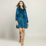 Womens Velour Kalani Dress || Midnight Blue