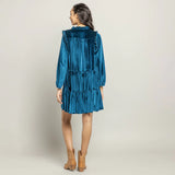 Womens Velour Kalani Dress || Midnight Blue