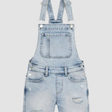 Nora Overall Short || Lt Seaglass