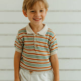 Short Sleeve Polo || Dune Stripe