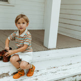 Short Sleeve Polo || Dune Stripe