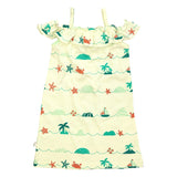 Ruffle Shoulder Dress || Sea
