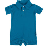 Short Sleeve Polo Romper || Seaport