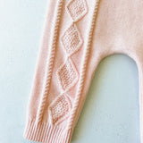 Cable Knit Baby Pants || Petal Pink