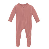 Zip Footie || Antique Pink
