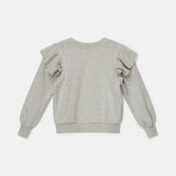 Organic Knit Ruffle Sweater || Light Grey