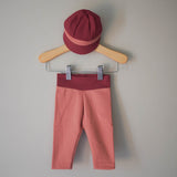 Hat & Legging Set || Dusty Red w/ Salmon Pink