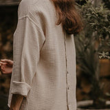 The Button Back Top || Camel