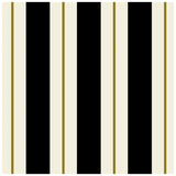 Black & Gold Awning Stripe Cocktail Napkins || Set of 20