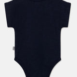 Short Sleeve Baby Bodysuit || Dark Blue