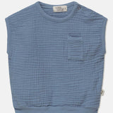 Gauze Sleeveless Baby Top || Sky Blue
