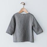 The Muslin Henley || Lead Gray