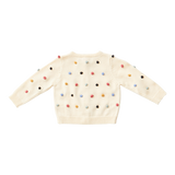 Maude Cardigan | Cream With Multi Poms