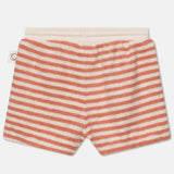 Toweling Stripe Shorts || Coral