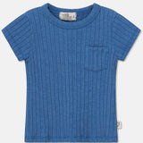Rib Basic Baby T-Shirt || Blue