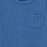 Rib Basic Baby T-Shirt || Blue
