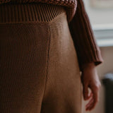 Women's Wide Leg Knit Trouser || Mocha