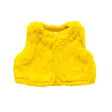 Girls Fiona Fur Vest || Yellow Fur