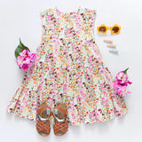 Girls Rue Dress || Multi Ditsy Floral