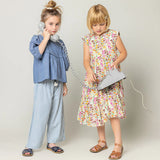 Girls Theodore Pant || Blue Skinny Stripe