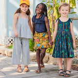 Girls Stella Top || Blue Skinny Stripe