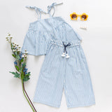 Girls Theodore Pant || Blue Skinny Stripe