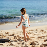 Girls Katniss Swimsuit || Sage Leopard