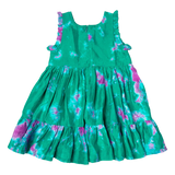 Girls Silk Kelsey Dress || Magenta Green Tie Dye