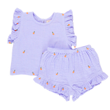 Girls Roey Set || Lavender Oranges